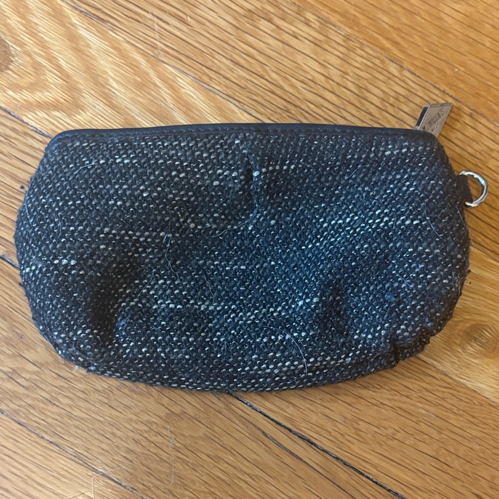 MZ Wallace Small Black Tweed Zip Pouch
